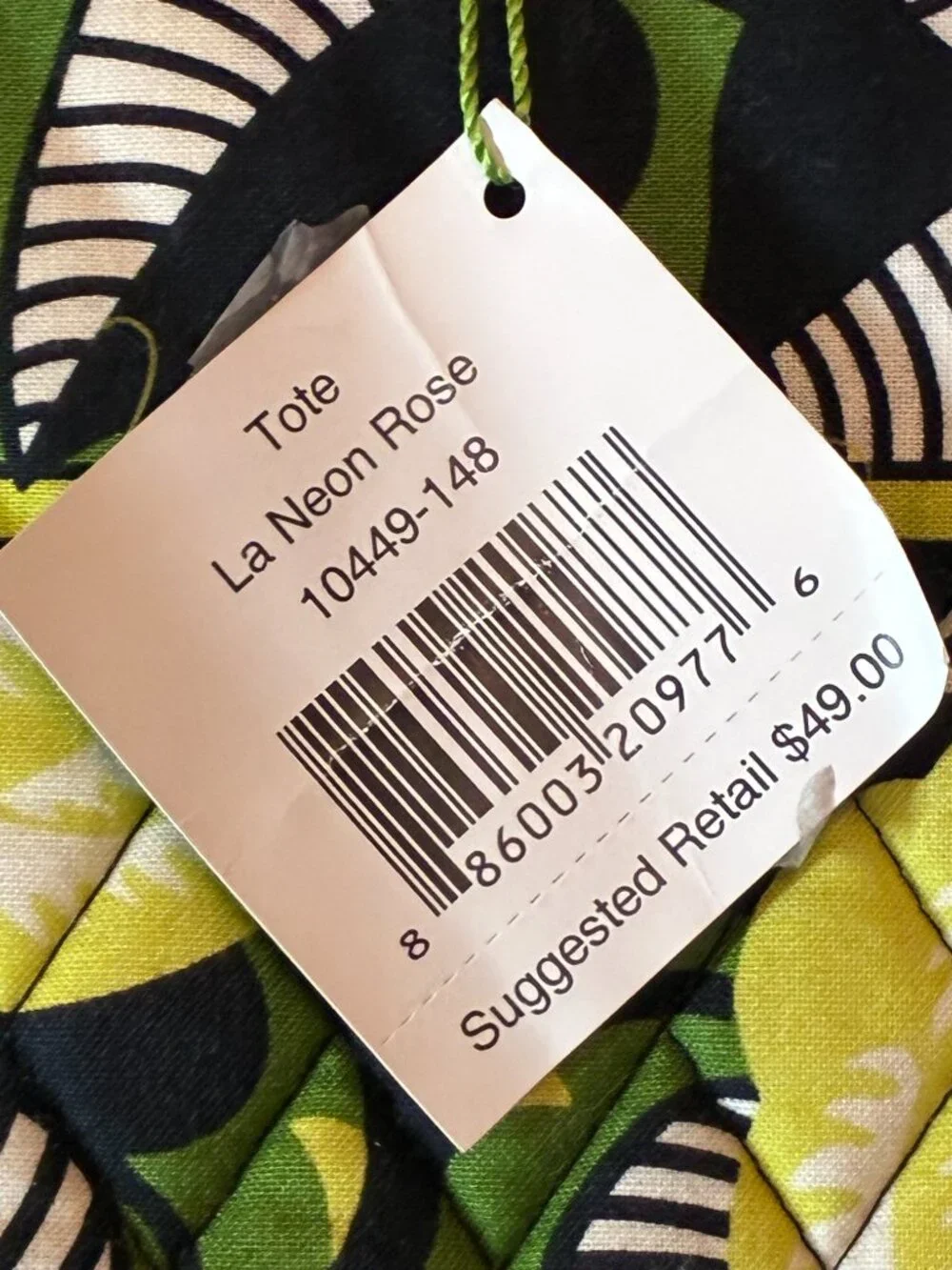 NWT Vera Bradley La Neon Rose Tote Bag